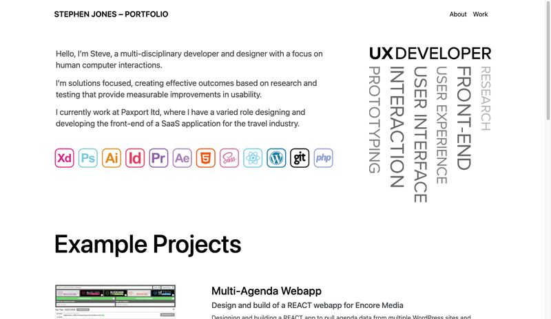stephenjones.design homepage